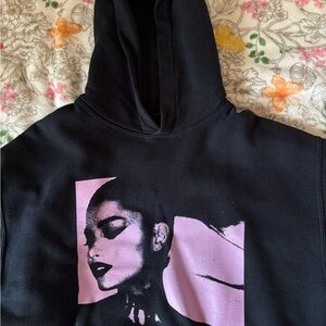 Black Hoodie with Pink Graphic